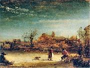Rembrandt Peale Winter landscape oil painting